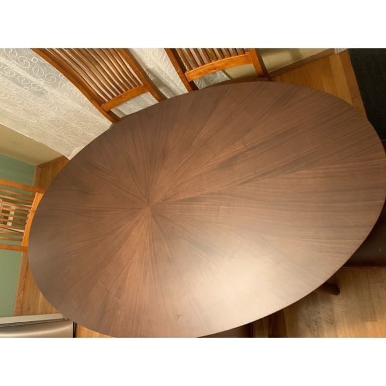 Rondo Mid-Century Walnut Oval Dining Table by iNSPIRE Q Modern - On ...