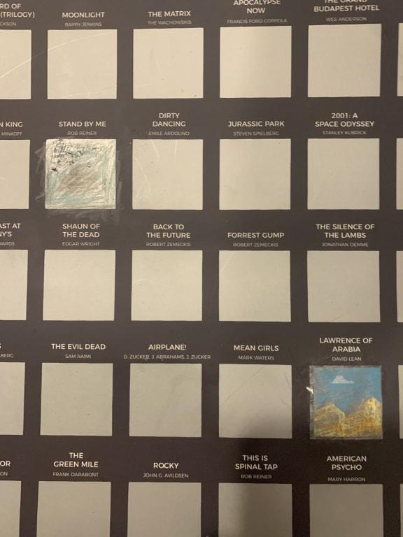 100 Movies Scratch Off Poster from Uncommon Goods. Customer submitted image.