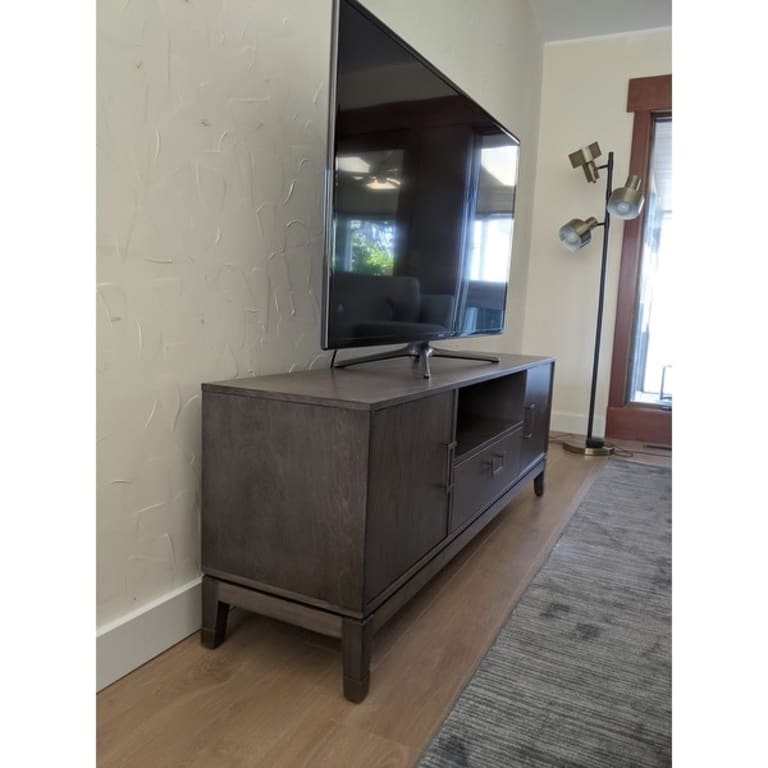 SEI Furniture Barlock Transitional Brown Wood Media TV Stand for TV's