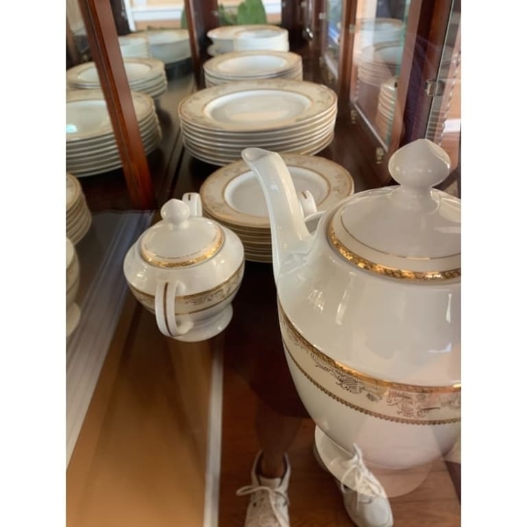 57-piece Bone China Dinnerware Set for 8 People - Chloe - Bed Bath