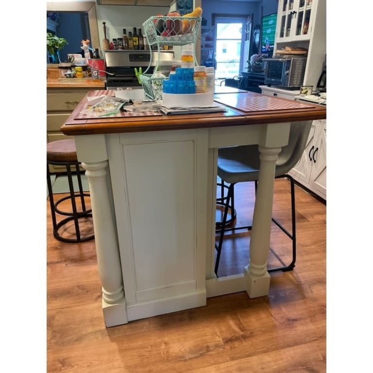 Monarch Antiqued White Kitchen Island by Home Styles On Sale Bed