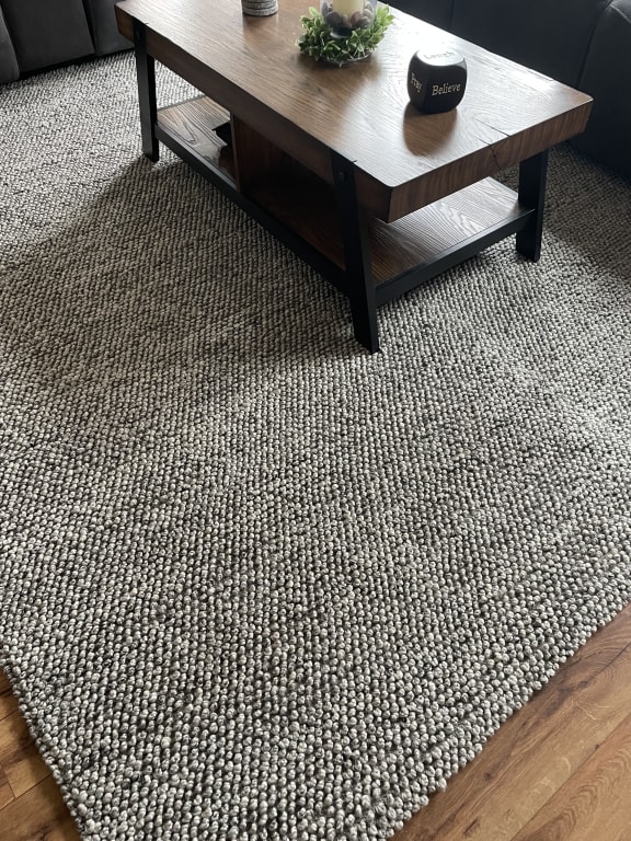 B771) Gravel Grey Textured Rug