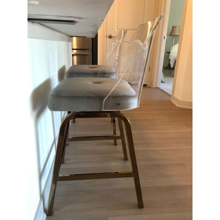 Lennox Velvet Counter Height Stools (Set of 2) by iNSPIRE Q Bold On