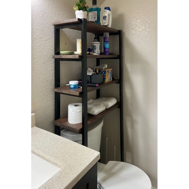 Carbon Loft Lawrence 64" Over the Toilet 4Shelf Bath Storage Brown N