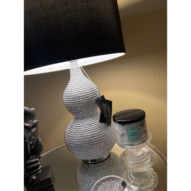 SAFAVIEH Lighting 24 inch Silver Beaded Table Lamp (Set of 2) On Sale