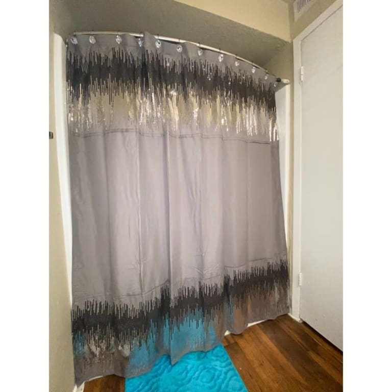 Lush Decor Polyester Shimmer Sequins Shower Curtain On Sale Bed