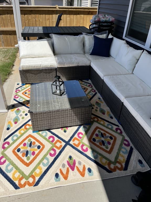 (E287) Yellow & Ivory Diamond Design Indoor & Outdoor Area Rug, 5x7