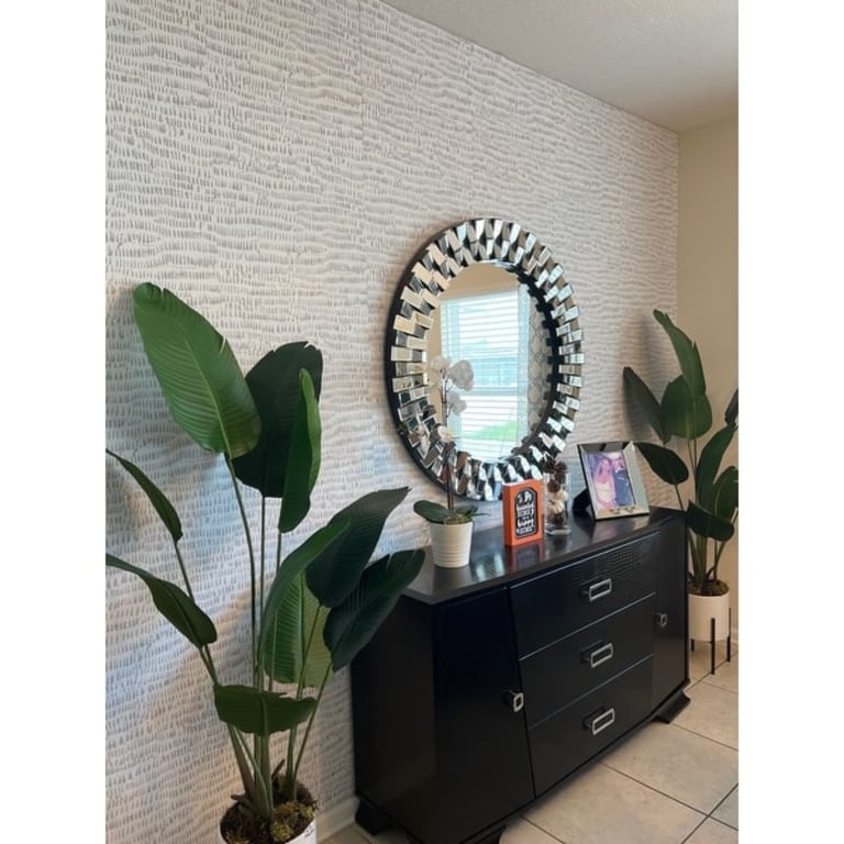 NuWallpaper Kylver Grey Peel & Stick Wallpaper 216in x 20.5in x 0