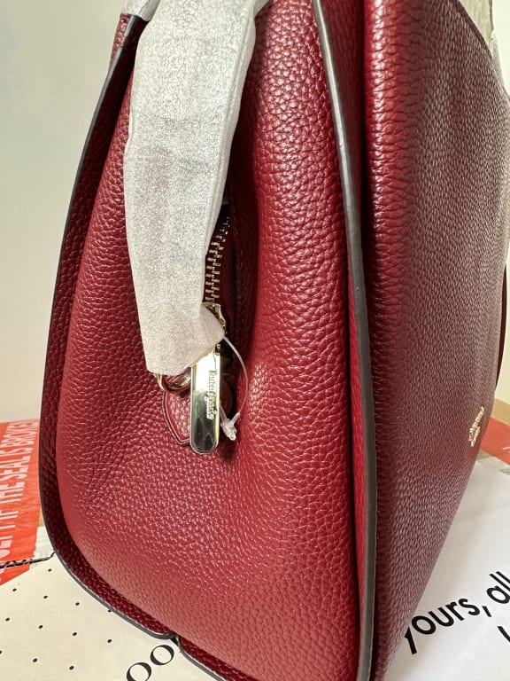 NWT $348 Kate Spade Knott Medium Satchel Pebbled Leather Bag Bungalow Tan