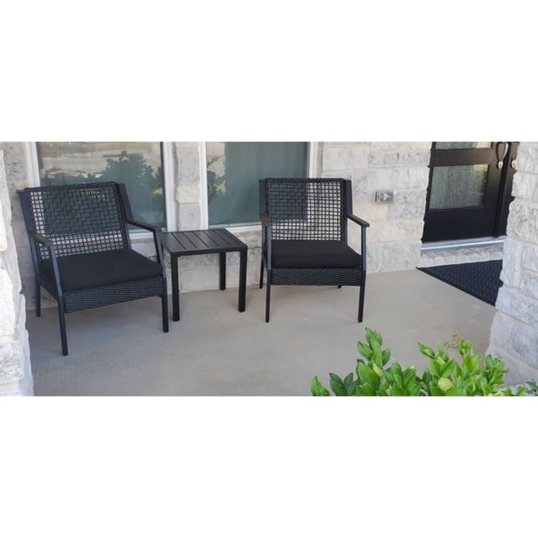 Claribelle Black Metal Small Square Side/ End Table by Havenside Home