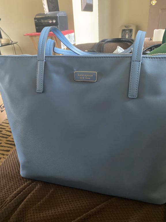 Kate+Spade+NY+Hayden+Top+Zip+Nylon+Tote+Handbag+Niagara+Light+Blue