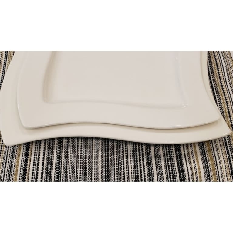 DII Fringed Stripe Tabletoppers, 13x20", Black, 6 Pieces Bed Bath