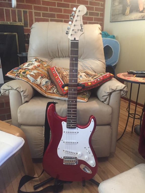 Open Box Squier Bullet Stratocaster SSS Electric Guitar with