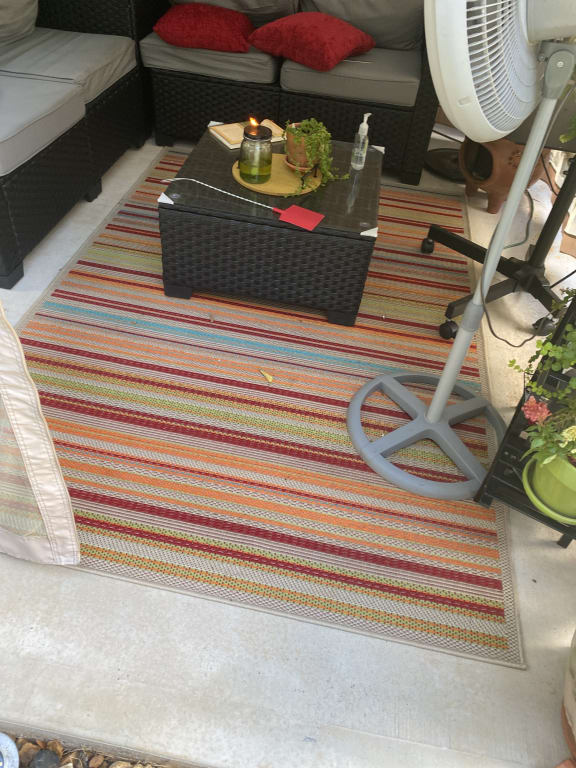 Scope Multicolor Striped Woven Indoor and Outdoor Area Rug 5x7 | At Home
