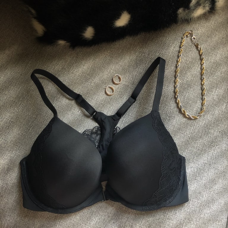 John Lewis Yasmin T-Shirt Front Fastening Bra, Black at John Lewis &  Partners