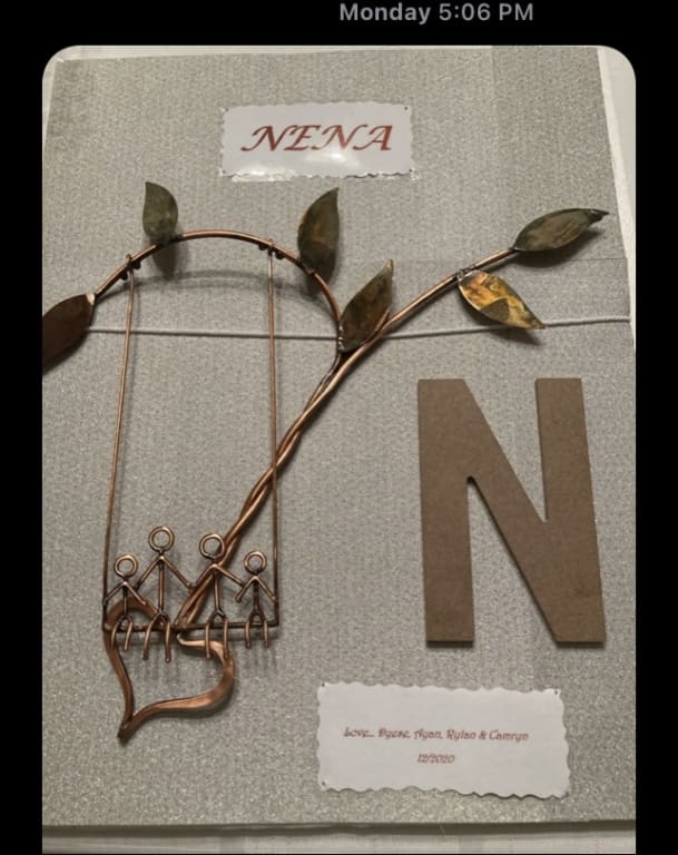 Rooted in Love Swing Sculpture from Uncommon Goods. Customer submitted image.