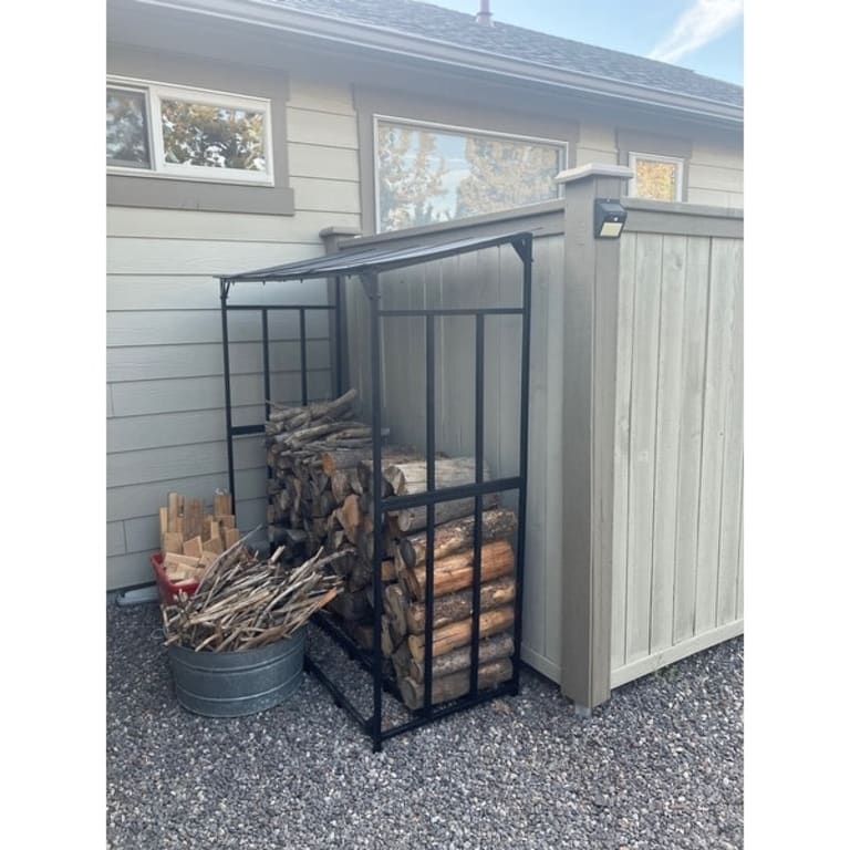 Large Firewood Log Rack Wood Storage Holder Iron Shed with Large Firewood Log Rack Wood Storage Holder Iron Shed with
