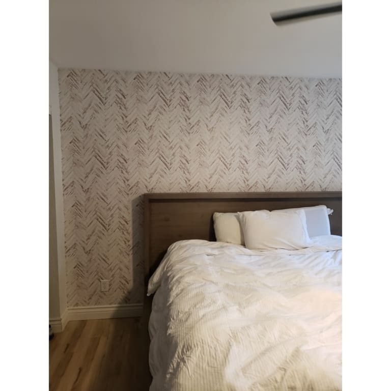 Rustic Wood Parquet Removable Wallpaper 10'ft H x 24''inch W Bed