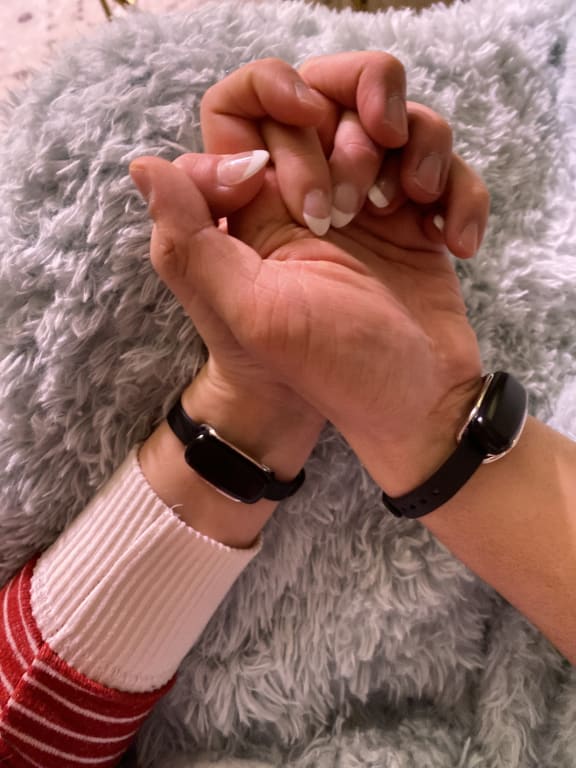 Long Distance Touch Bracelet Set from Uncommon Goods. Customer submitted image.