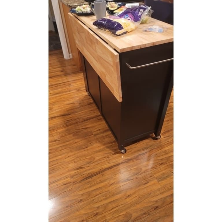 Crosley Savannah Wood Top Drop Leaf Kitchen Island/Cart 30"d x 42"w x