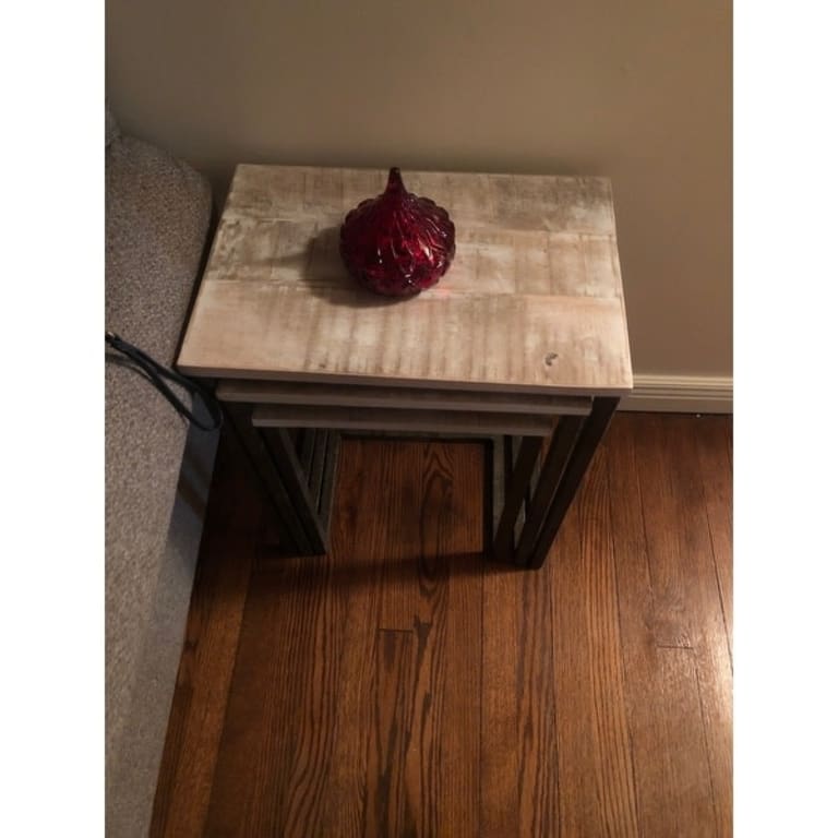Carolina Living Addison Nesting Table Set Whitewash On Sale Bed
