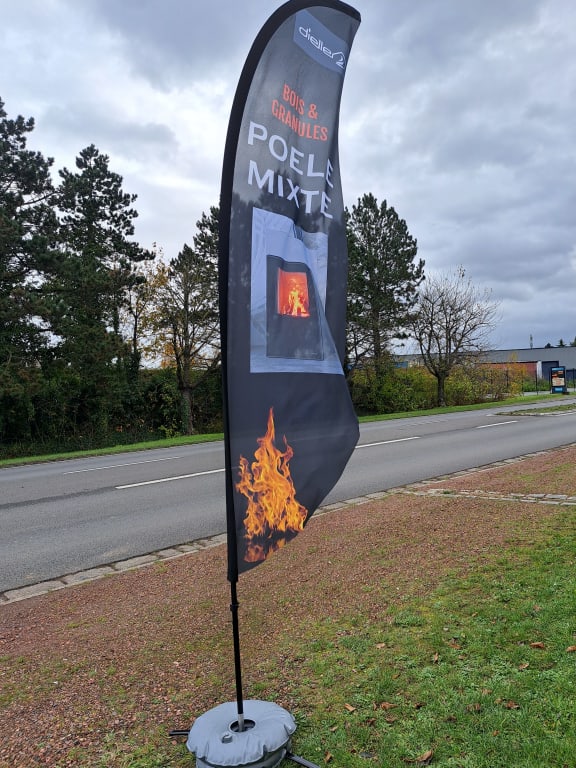 Drapeau publicitaire Frigg 200 cm & impression