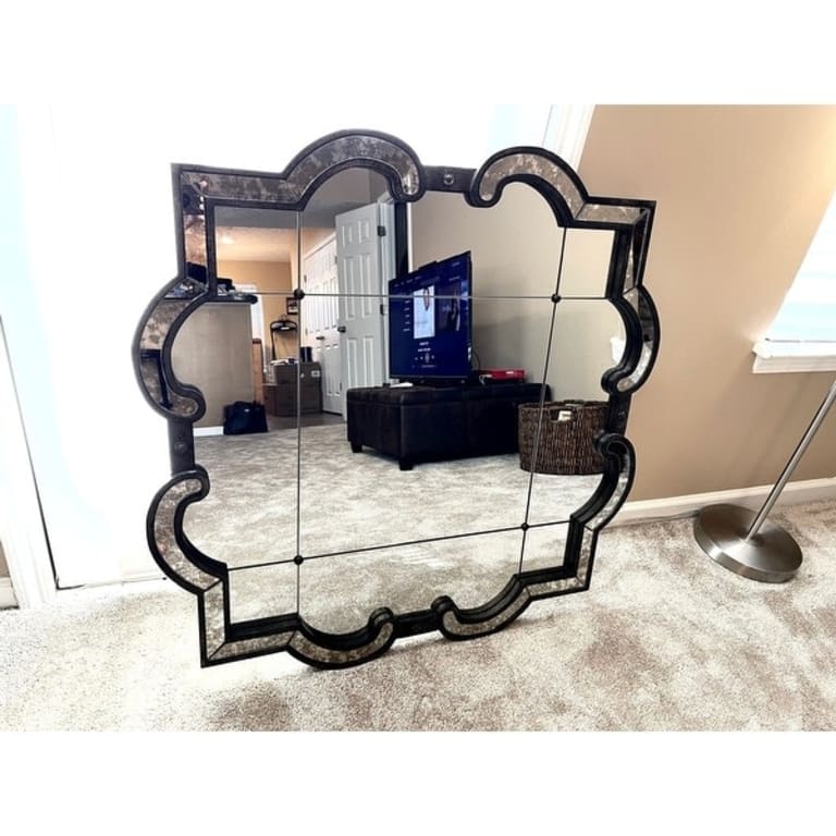 Fantina Antique Silver Paned Wall Mirror by iNSPIRE Q Classic On Sale