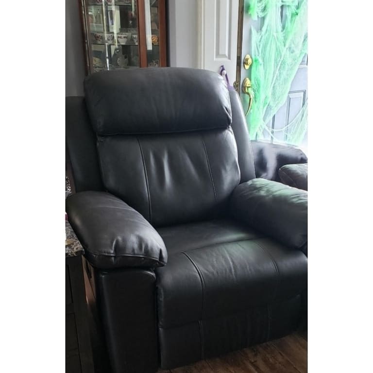 Abbyson Braylen Brown Top Grain Leather Manual Recliner Bed Bath