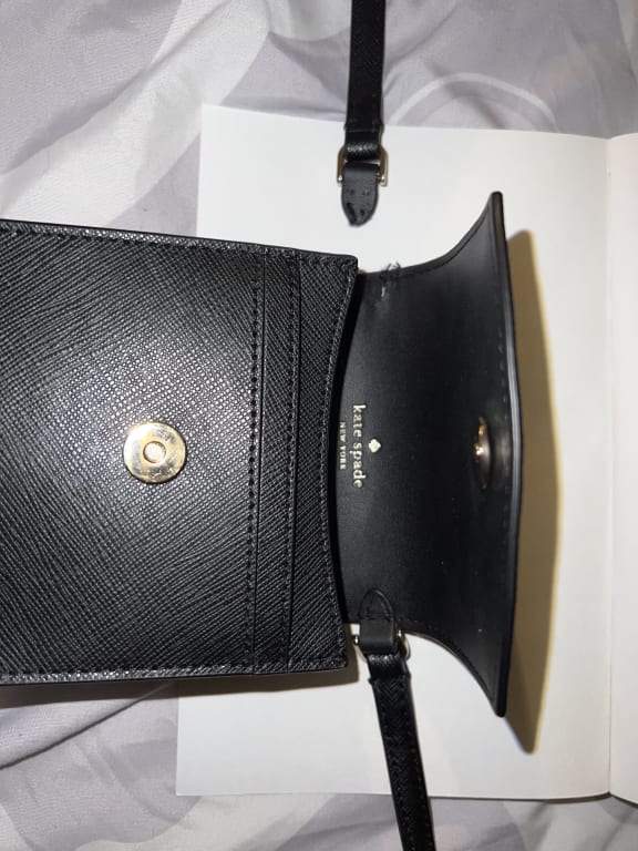 NEW Kate Spade Black Staci Saffiano Leather North South Crossbody Bag – Fin  and Mo