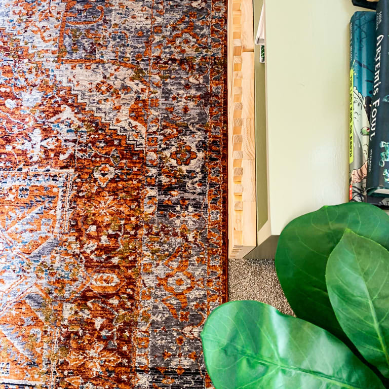 (A447) Capstone Rust Traditional Design Area Rug, 5x7