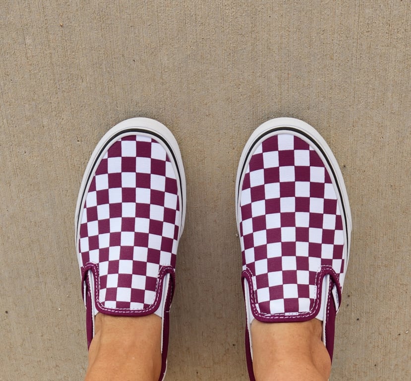 Vans Customs Neon Pink Checkerboard Slip-On