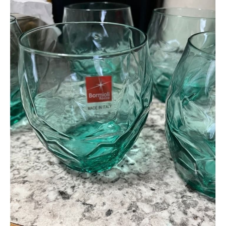 Bormioli Rocco Oriente Water Glass, Set of 6, 13.5 oz, Cool Blue