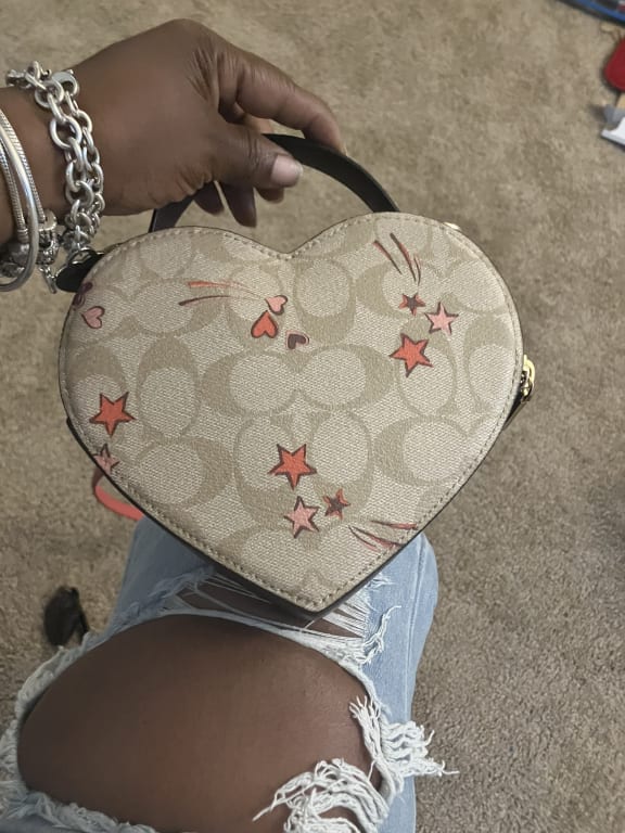 COACH®  Heart Crossbody In Signature Canvas