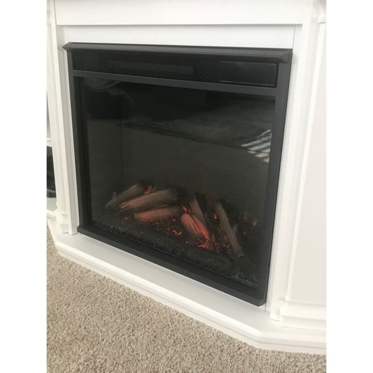 Valmont 74" Electric TV Stand Fireplace in White by Real Flame On