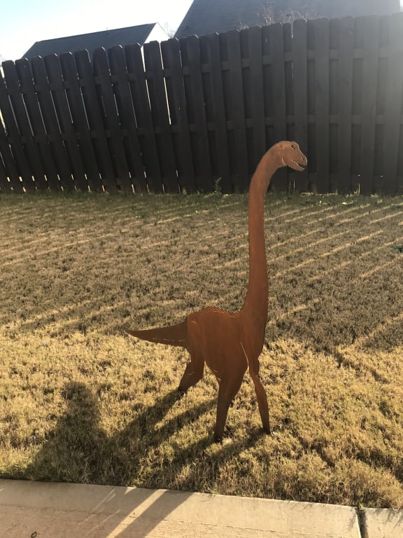 Plant Eater Brontosaurus Sculpture from Uncommon Goods. Customer submitted image.