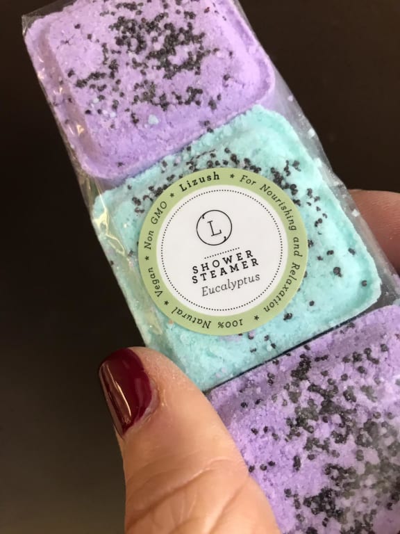 Calming Shower Steamers Gift Set from Uncommon Goods. Customer submitted image.
