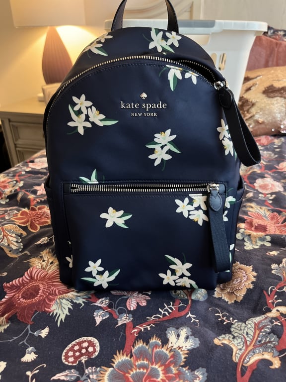 New Kate Spade Chelsea Orange Blossom Medium Backpack Parisian Multi / Dust  bag