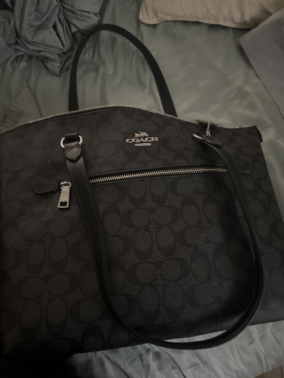 Coach Purse: F17948 Signature Black Monogram Tote Bag