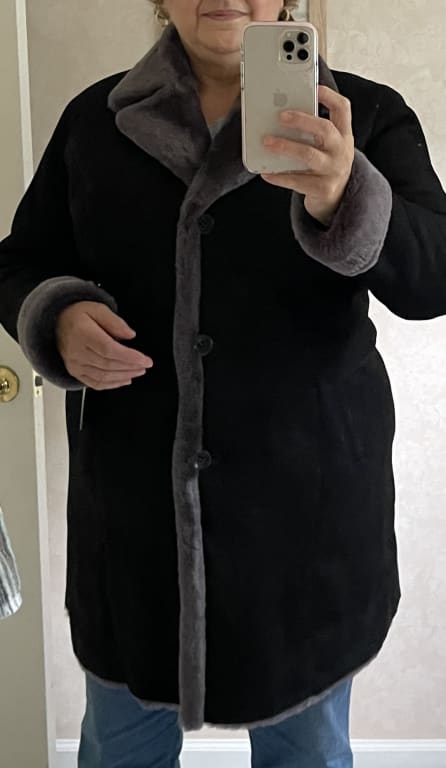Customer Image Captioned: Soft, suede outer.