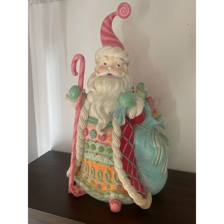 21" Resin Pastel Peppermint Candy Santa Bed Bath & Beyond 34663261