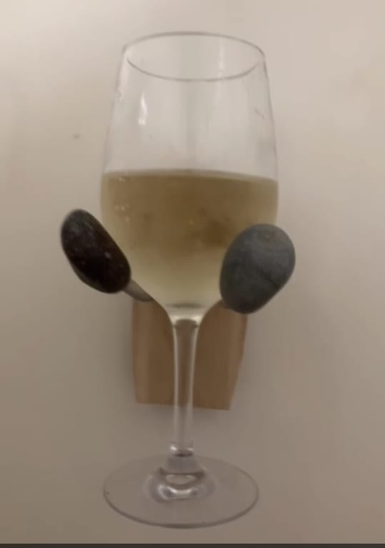 Bathtime Essentials Wine Holder from Uncommon Goods. Customer submitted image.