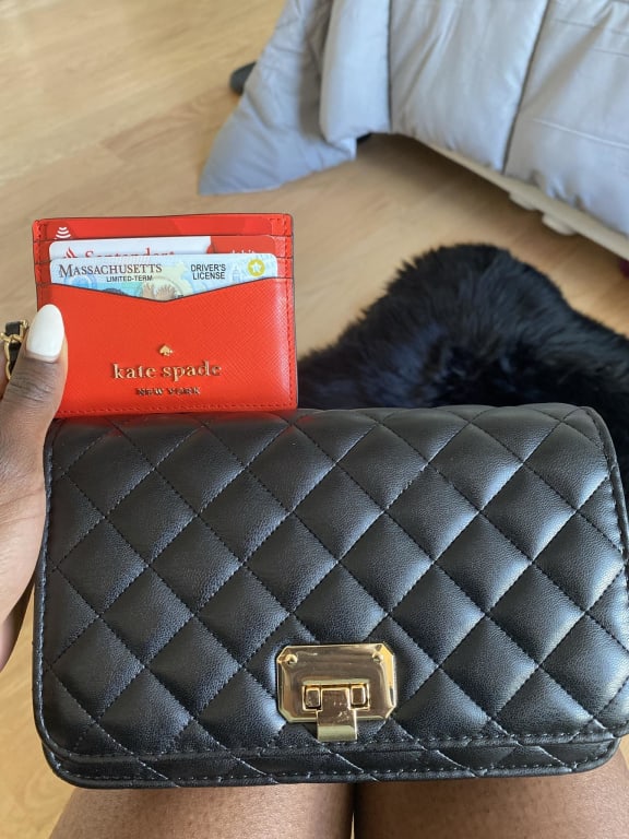 Kate Spade Staci Saffiano Leather Small Card Holder Black – Balilene