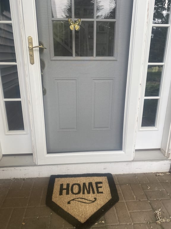Home Plate Doormat from Uncommon Goods. Customer submitted image.