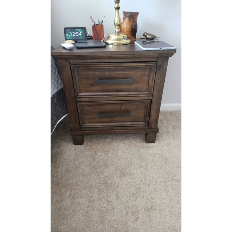 Johurst Grayish Brown Two Drawer Nightstand Bed Bath & Beyond 31868103