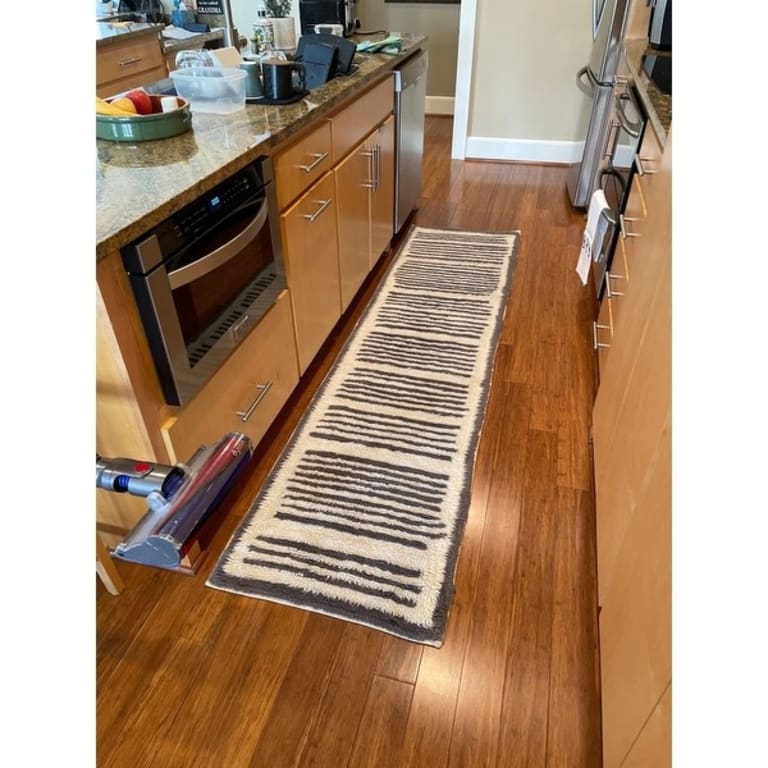 Brooklyn Rug Co Tayshia Machine Washable Wool Modern Striped Area Rug