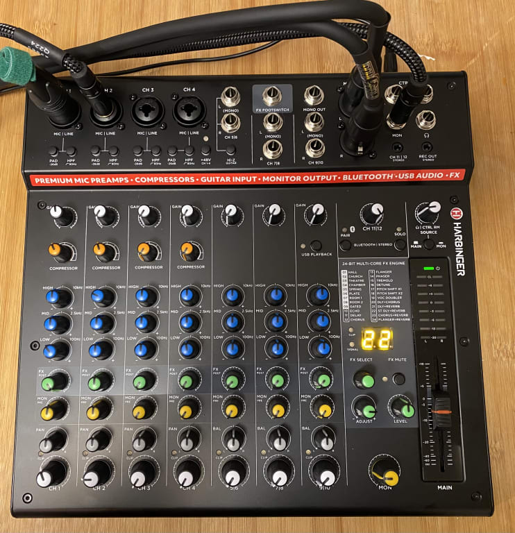 Open Box Harbinger LX12 12-Channel Analog Mixer With Bluetooth, FX