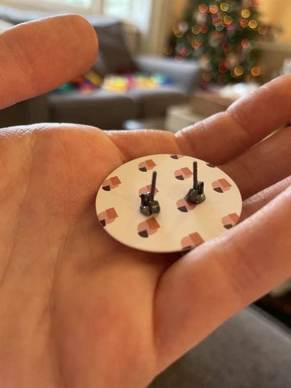 Raw Birthstone Studs from Uncommon Goods. Customer submitted image.