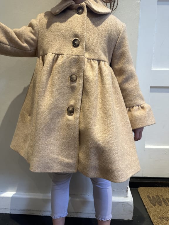 John Lewis Kids' Wool Blend Fluted Coat, Camel