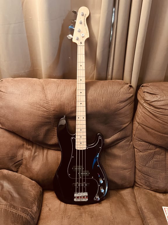 Limited Edition Squier Affinity Precision Bass Guitar - Black With