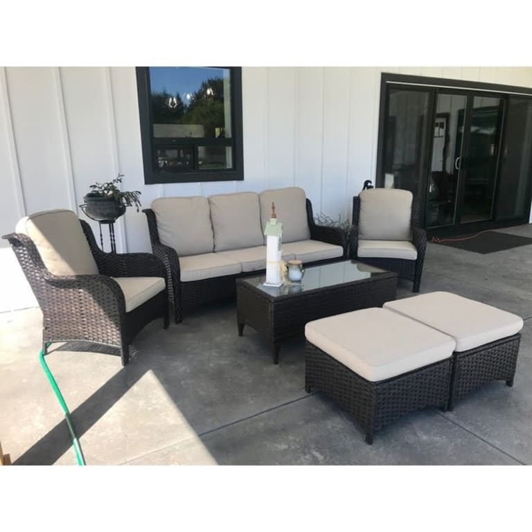 Kiawah Outdoor Wicker Glass Top Table On Sale Bed Bath & Beyond